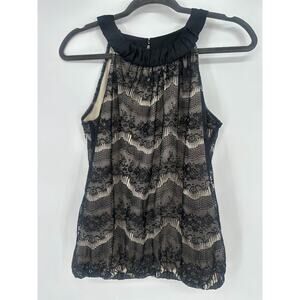 Vintage Wrapper Y2K Halter Top Black Lace Whimsigoth Dark Fairy Grunge Small